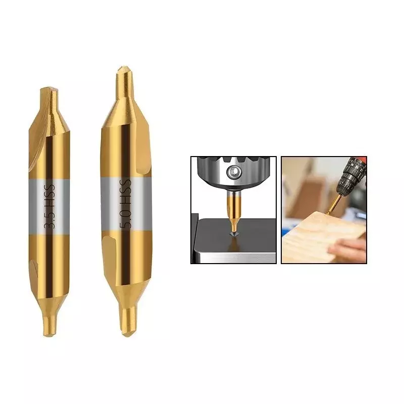 1.0-5.0mm Two End Titanium Plated Combination 6/7pcs High-speed Steel Center Drill Set