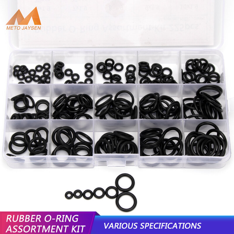 PCP DIY NBR Sealing O-rings Durable Gasket Replacements OD 6mm-20mm CS 1.5mm 1.9mm 2.4mm 15 Sizes Rubber Washer 225pcs/SET DQ003