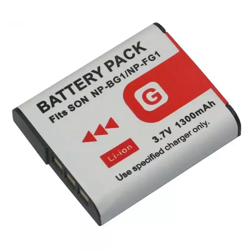 Baterai Kamera NPBG1 NP-BG1 1300mAh + pengisi daya AC untuk Sony FG1 DSC W120 W125 W130 W150 W170 W200 W210 W220 W230 W290 T20 T100 HX30