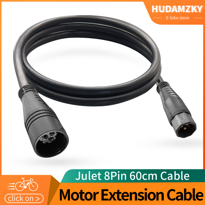 Cable de extensión de Motor de cubo para bicicleta eléctrica, accesorios de conversión, Julet, 9 pines, 60cm