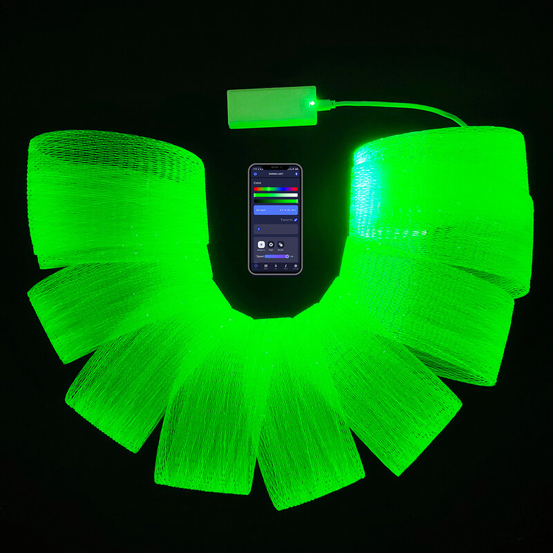 FOPLIT lampu jala serat optik LED optit baterai untuk Dekor rumah pohon langit-langit-Kit jaring serat optik plastik aplikasi ponsel