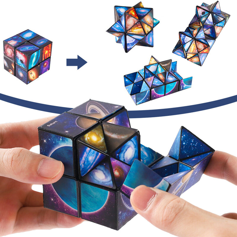 InfinityCube de juguete para niños, juguete de cubo mágico infinito, cielo estrellado, Cuadrado mágico, antiestrés, divertido