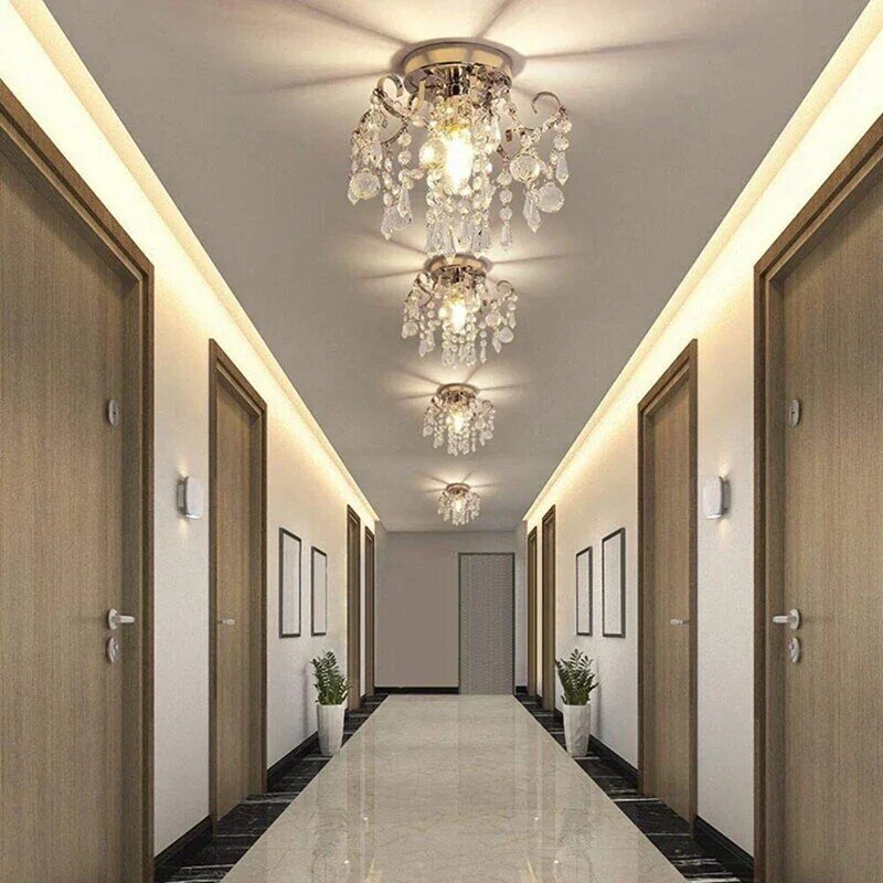 Estilo europeu cristal teto lustre, pequeno lustre, moderno minimalista, varanda, corredor, corredor, corredor, restaurante luz