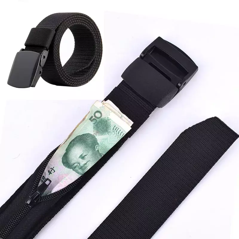 Ceinture de portefeuille multifonction pour argent privé, sac de taille extérieur, pack GNE portable, ceinture de cache secrète unisexe, 120cm
