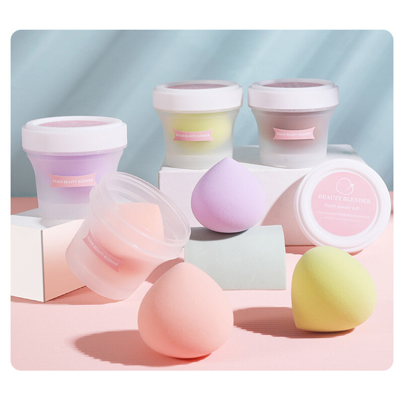 New Arrival Peach Beauty Egg Makeup Sponge Puff Hydrophilic Non-Latex Makeup Tool Wet Dry Use Color Makeup Cosmestic Spong Puff