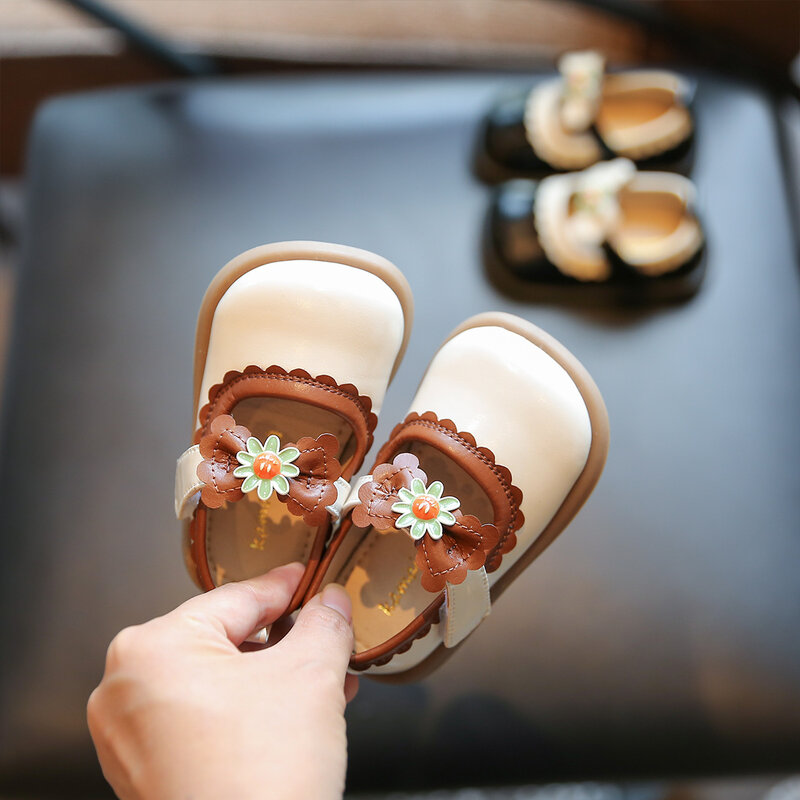 Sapatos para criança de sola macia, Sapatos Solteiros para Bebé, Crianças de 1 ano de 2 anos, Princesa, Primavera e Outono