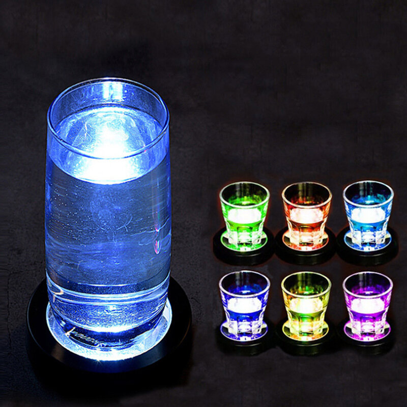 6-1 Buah USB Isi Ulang Super Terang LED Botol Coaster Cahaya Cangkir Minuman Tikar Lampu untuk Wdding KTV Pesta Cocktail Vas Dekorasi
