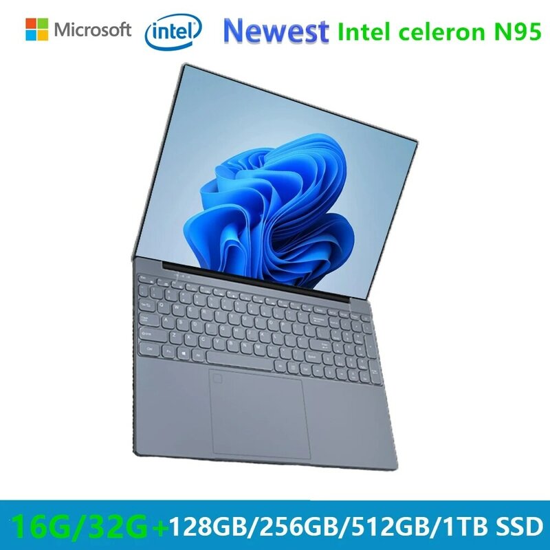 Ram 16Gb 32Gb Gaming Laptops Windows 11 Computer Office Notebooks Netbook 16 Inch 12e Gen Intel Alder N95 Wifi Camera 2mp