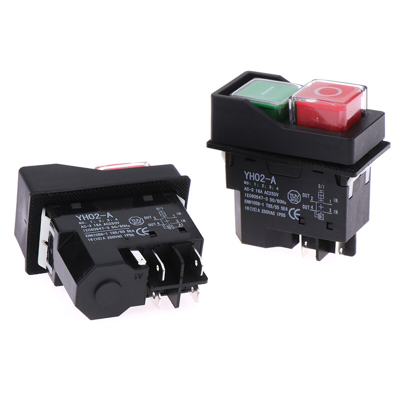 Interruptores de botón electromagnéticos Equipo de máquina herramienta de arranque Interruptor impermeable Seguridad IP55 KLD28A