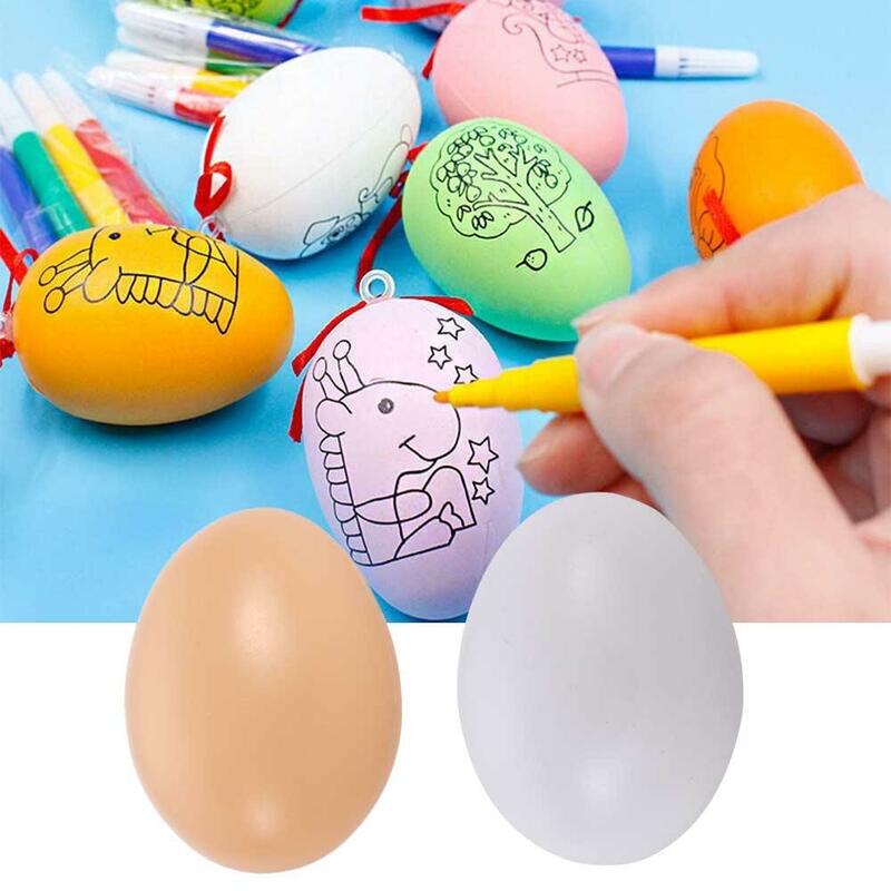 Juego de huevos artificiales de imitación, set de 10 unidades, suministros para fiesta de gallina, pintura, cría, huevo de Pascua, juguete educativo