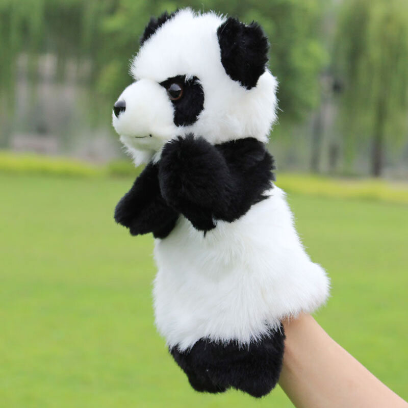 Q0KB Small Panda Hand Puppets for Kids Plush for Doll Funny Gift