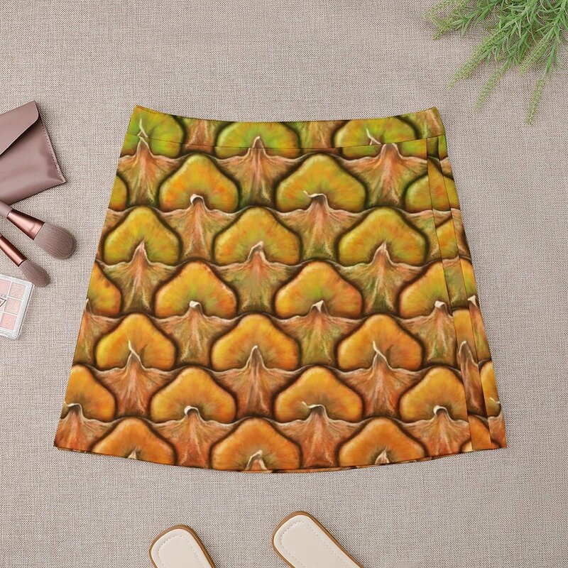 Minifalda con textura de frutas y piña, falda kawaii, moda japonesa, S/S, 2015