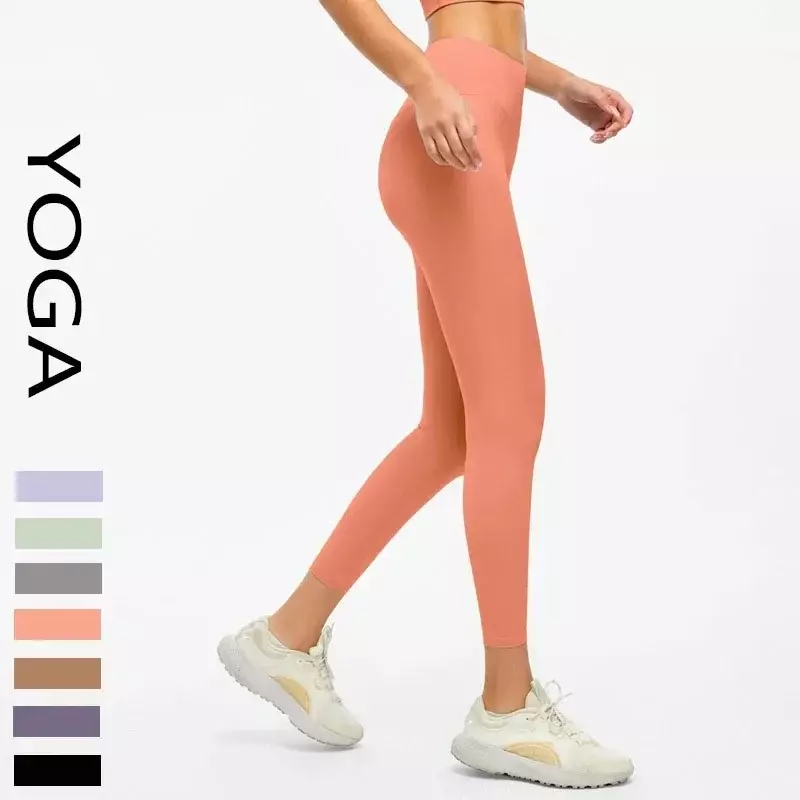 Yoga Frauen dünne hoch taillierte nicht peinliche eng anliegende Dreiviertel hose nackte haut freundliche Sport-Fitness hose
