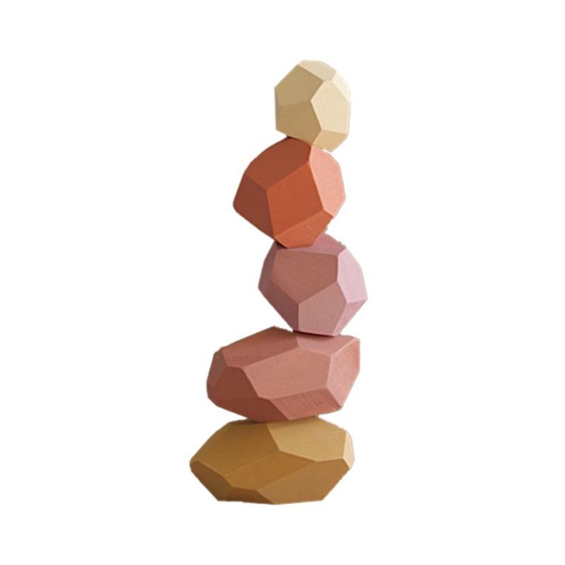 Y4UD, 5 uds., juego de apilamiento de piedras de colores de madera para niños, bloques de construcción para niños, rompecabezas
