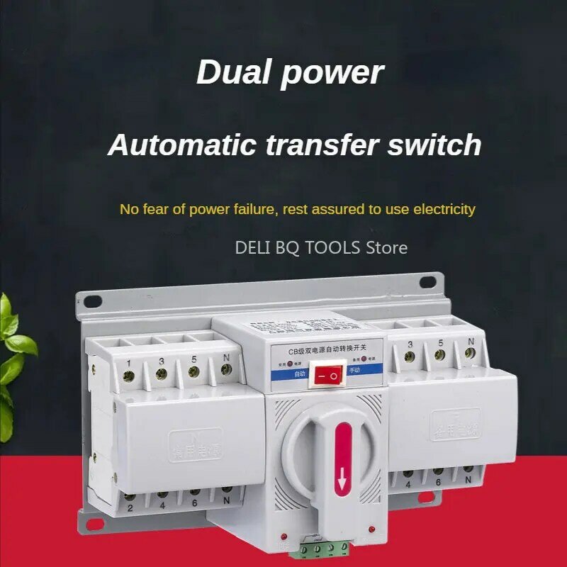 3P 4P 16A -63A MCB typ automatische ats dual power transfer schalter Transfer Schalter 4P Power transfer Switch Circuit Breakers 380V