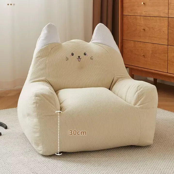 Śliczna mała kanapa dziecięca Sofa dziecięca czytająca leniwe karłowate bawełniane tkanina wełniana z wyjmowanym narzuta na sofę