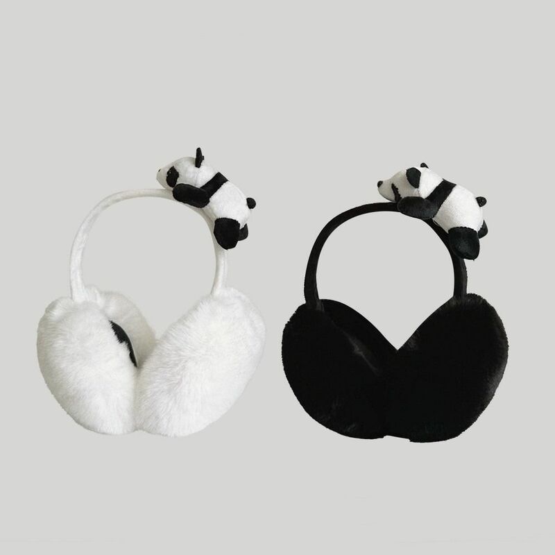 Soft Plush Ear Warmer Cute Panda Shape Windproof Ear Cover Cold Protection Folding Ear Muffs Women