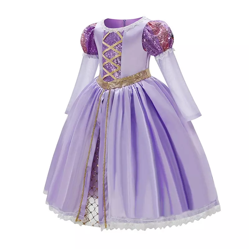 Dzieci roszpunka księżniczka przebranie na karnawał dziewczyny akcesoria do sukni Halloween kostium na przyjęcie urodzinowe dla dzieci 3-10T