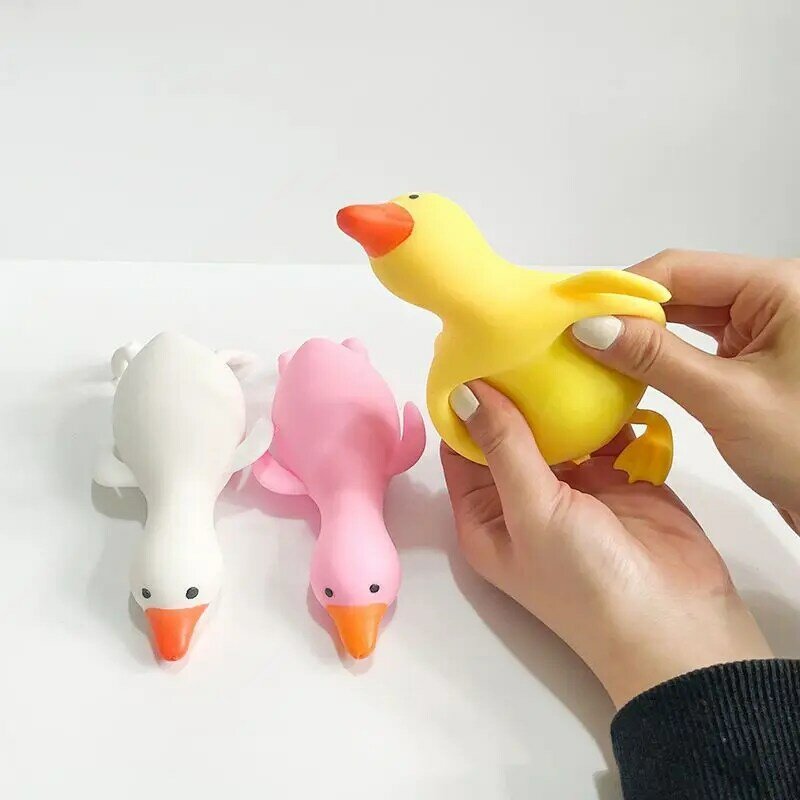 Duck Shape Toy Bounce e Descompressão, Grande Ganso Branco, Forma Dos Desenhos Animados, Alívio De Pressão, Lala Duck