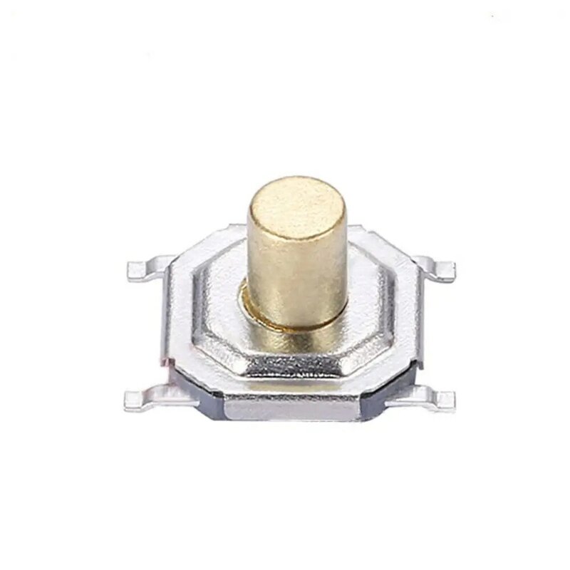 10PCS Plastic SMD Feet Touch Assortment Kit Gold 4*4*1.5MM Pushbutton Switches Metal Tactile Push Button Switch Key Switches