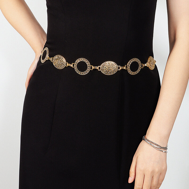 Bohemian Style Retro Waist Chain Creative Coin Pendant Tassel Waist Chain Dress Shirt Decorative Belt Clothing Accessories
