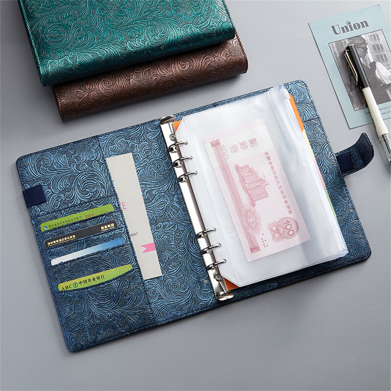 A5/A6 Leder Notebook Bindemittel Budget Planer Organizer mit Binder Taschen Kunststoff Binder Zipper Geld Saving Cash Umschlag