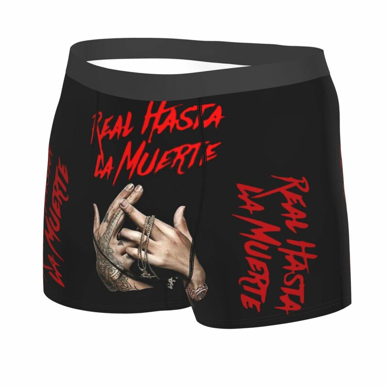 Real Hasta La Muerte Anuel Trap Reggaeton pria Boxer celana dalam sangat bernapas kualitas tinggi hadiah ulang tahun