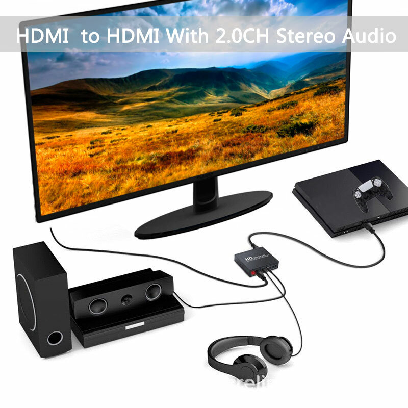 Convertidor Compatible con SCART a HDMI Coaxia, convertidor de Audio y vídeo HD 1080P para reproductor de DVD, decodificador HDTV