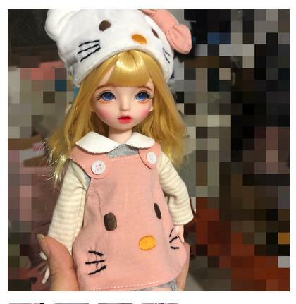 30cm Wig Jointed Doll Cute BJD Mini Doll Hand Make Up Face Dolls with Big Eyes Bjd Toys Gifts for Girl Handmand Make UP Toy