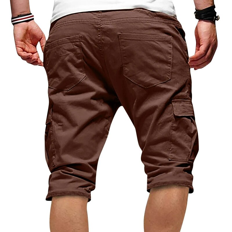 Men's Summer Casual Outdoors Casual Patchwork Pockets Overalls Sport Tooling Shorts Pants