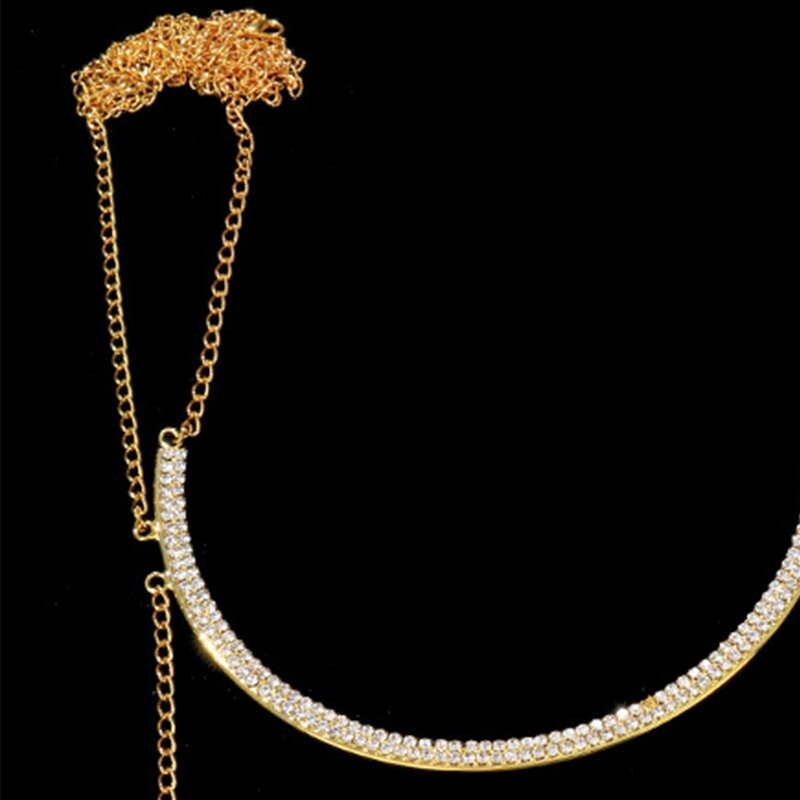 Para soporte pecho con diamantes imitación, cadena para sujetador, joyería para cuerpo, cadena para sujetador para