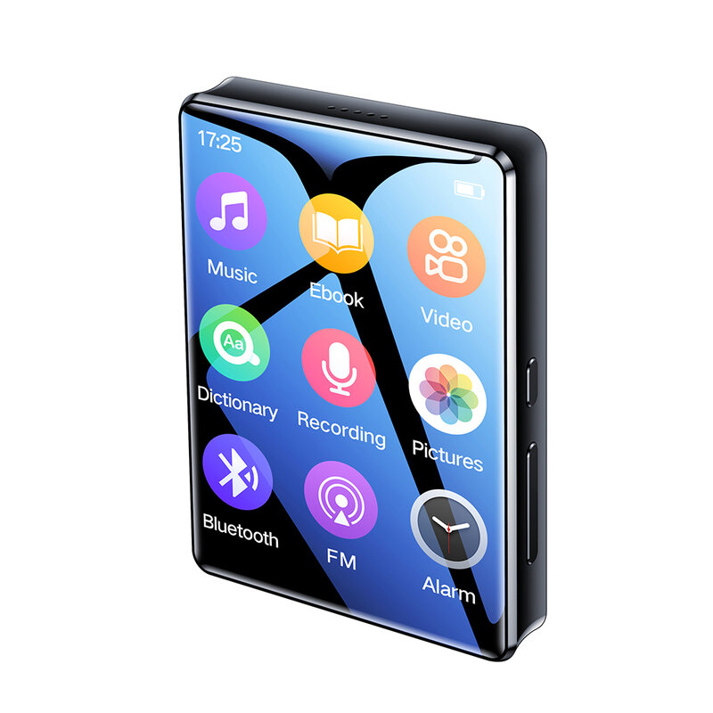 Reproductor MP3 Portátil con Bluetooth, reproductor de música estéreo HiFi, Mini reproducción de vídeo MP4 con pantalla LED, grabación de Radio FM para Walkman