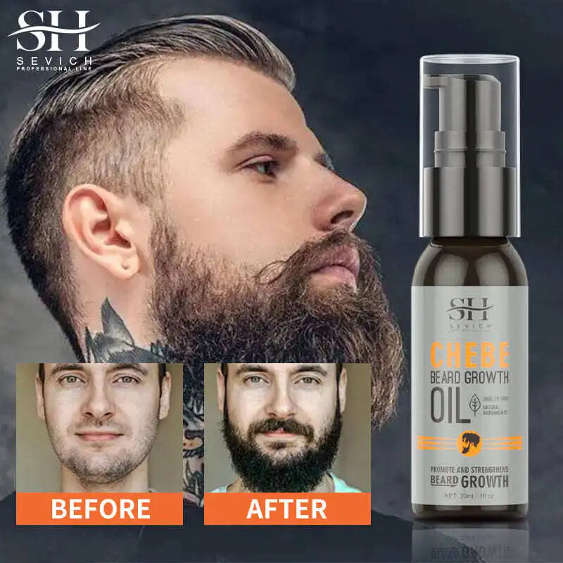 Potente olio per la crescita della barba nutriente per la crescita della barba olio essenziale trattamento per la perdita dei capelli siero Spray lozione per la crescita della barba dei capelli