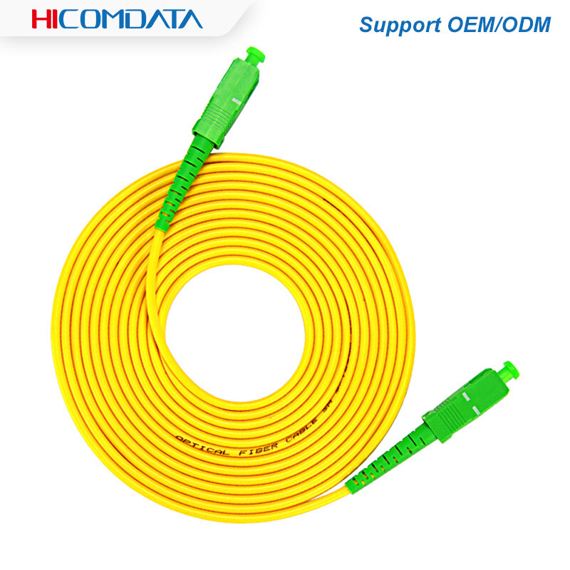 Cable de parche de fibra óptica SC/de modo único APC, puente de fibra óptica SC SM de 2,0mm, 3,0mm, 9/125um, FTTH, 1m