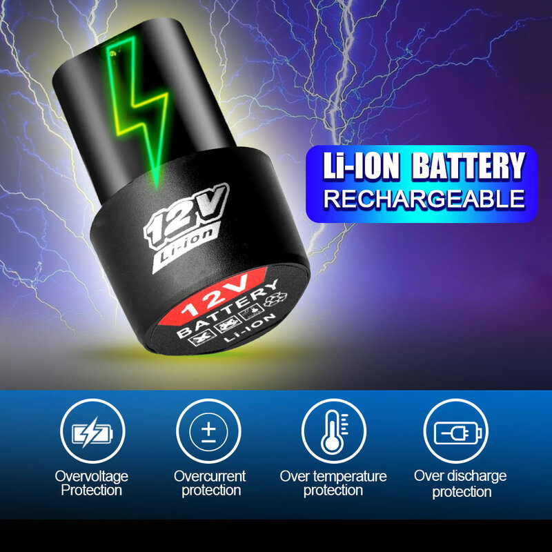 Baterai Lithium isi ulang 12V 1500mAh, bor listrik Gerinda sudut baterai cadangan obeng listrik colokan EU US AU UK