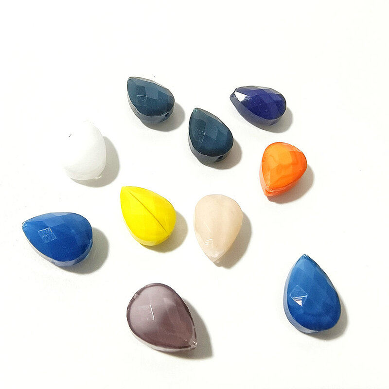 Teardrop Colorido Cristal Glass Spacer Bead, DIY Loose Beads, Facetada Jóias Making, 20pcs