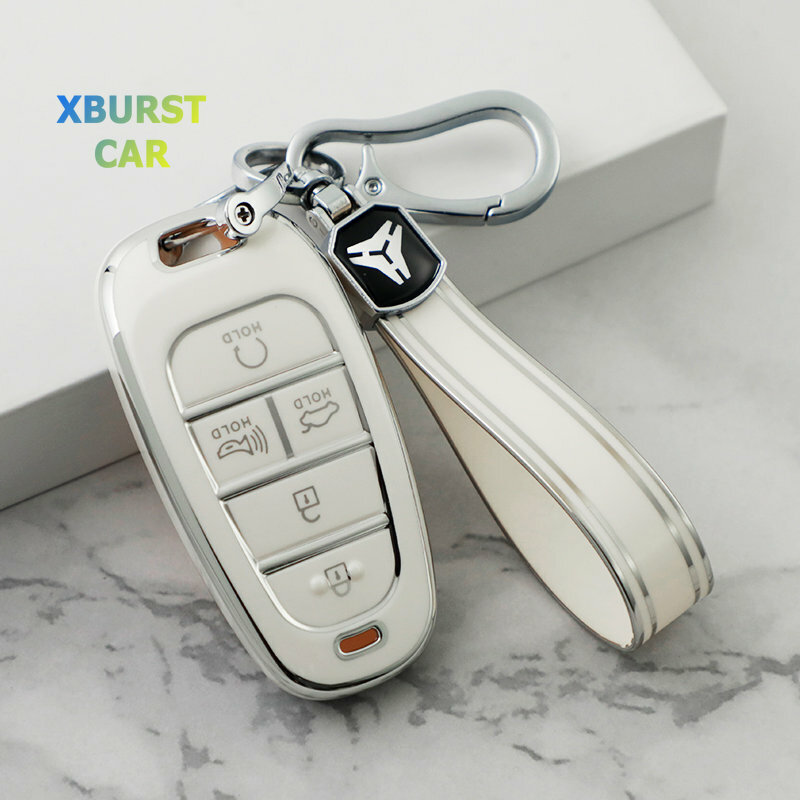 Чехол для автомобильного ключа из ТПУ, оболочка для автомобильного ключа, брелок для Hyundai Santa Fe Tucson 2022 NEXO NX4 Atos Solaris Prime 2021