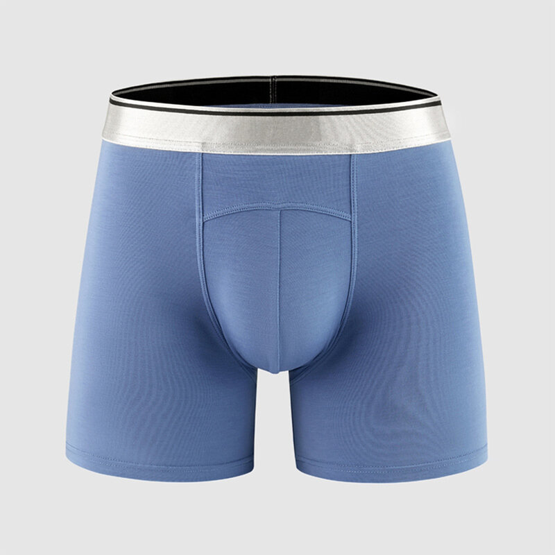 Men Modal Underwear Long Legs Boxer Shorts Sport Breathable Bulge Pouch Brief Fitness Soft Comfortable Elastic Panties Quick-dry