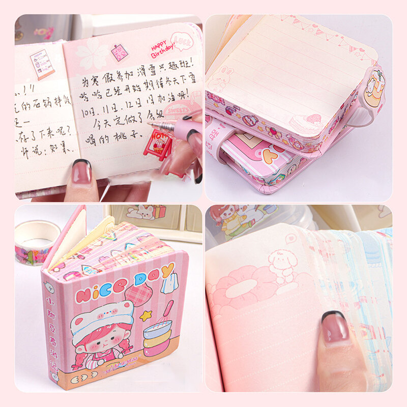 Kawaii Notebook Mini Cute Pocketbook Journal Planner Diary Notepad Budget Agenda Organizer Korean Stationery Office Supplies