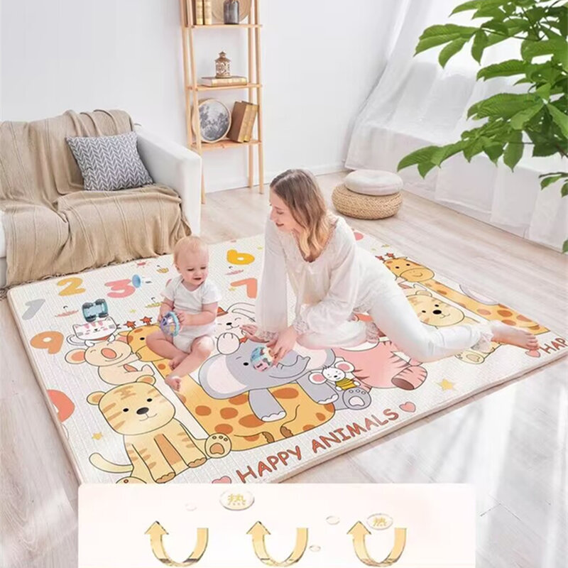 180*150*1 см двусторонний детский игровой коврик с рисунком, развивающий Детский ковер для детской комнаты, искусственный ковер, игрушки