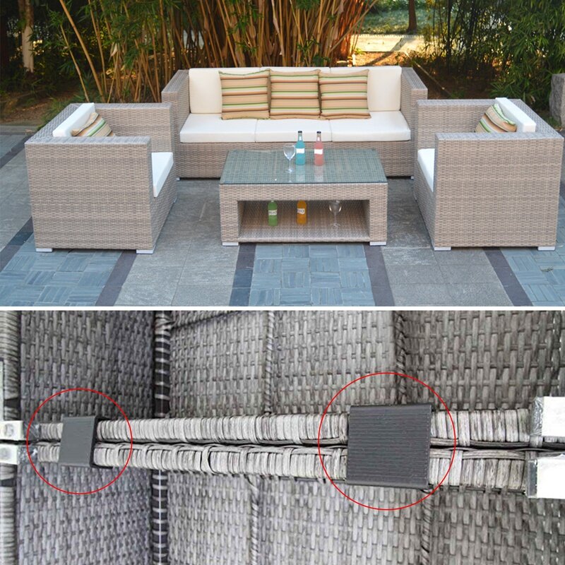 ABHG-Sujetador de mimbre para jardín al aire libre, accesorio de alineación de muebles, Conector de Clip para sofá, adecuado para muebles de ratán, 10 unidades