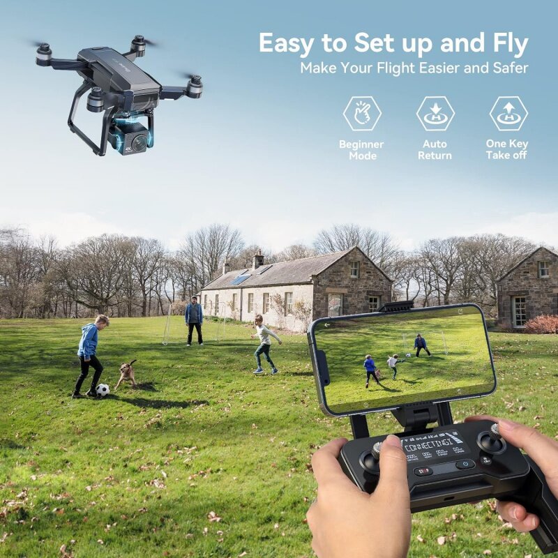 Bwine F7 drone GPS dengan kamera, drone profesional waktu terbang 75 menit untuk dewasa 4K penglihatan malam, 3-bebek Gimbal, jangkauan jauh 2mil,