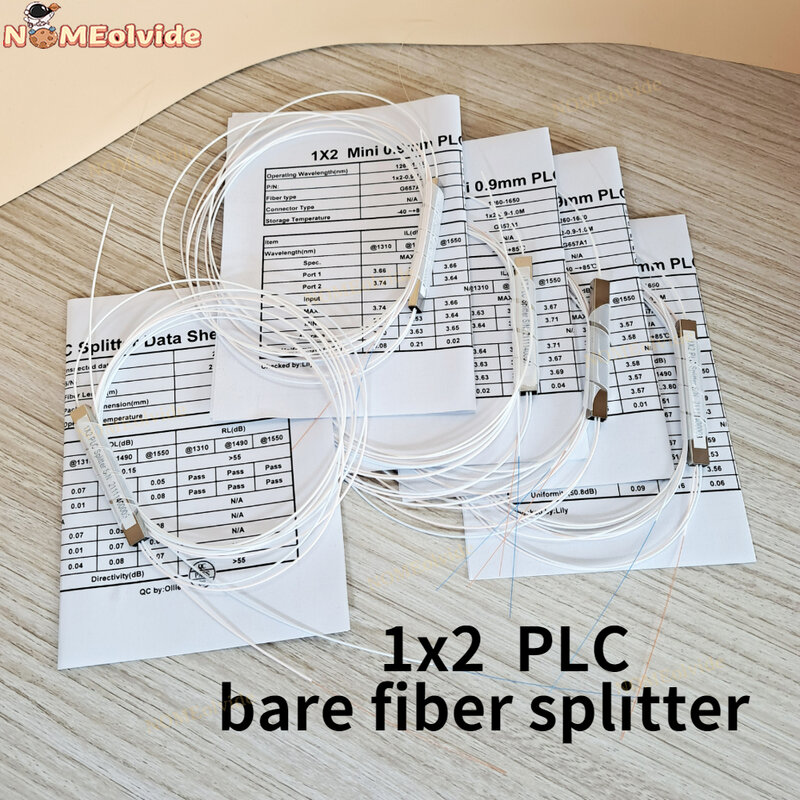 10ชิ้น/ล็อต1X2 1X4 1X8 1X16ไม่มีขั้วต่อสายไฟเบอร์ออปติก PLC splitter Bare เส้นใย0.9มม.2,4พอร์ต PLC Splitter Blockless.