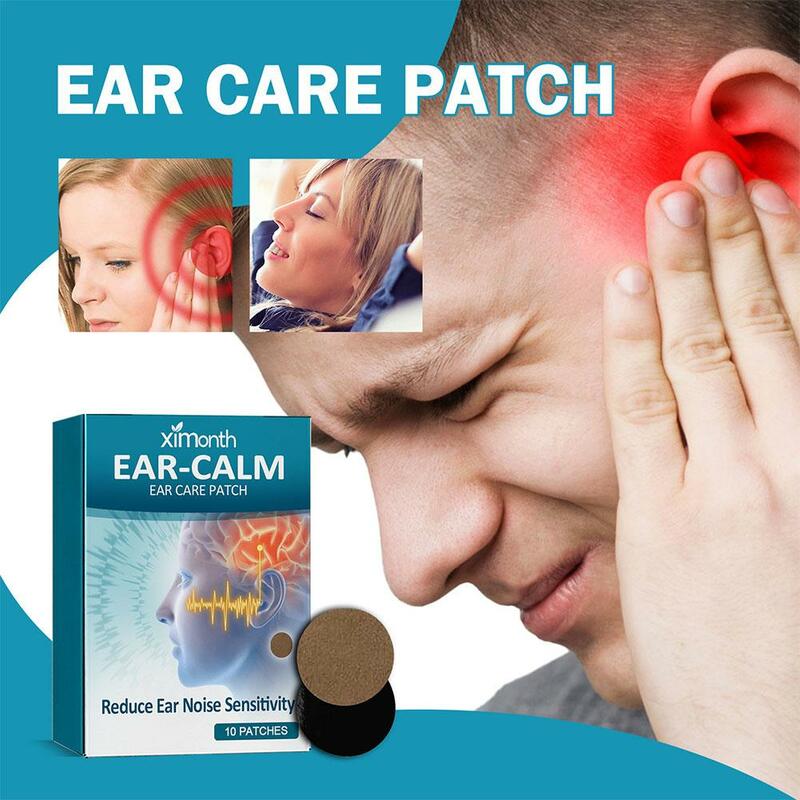 Tinnitus Tratamento Patch para Dor de Ouvido Proteger, Perda Auditiva Adesivo, Extrato Natural Herbal, Cuidados de Saúde, 10Pcs