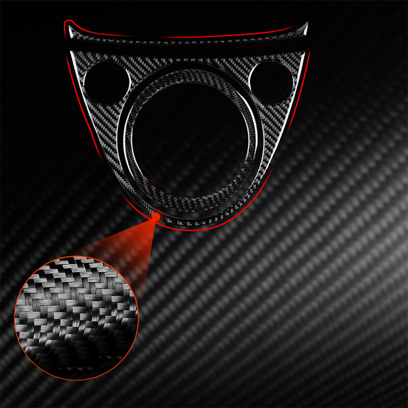 For Fiat 500 12-15 Gear Panel Carbon Fiber Decorative Stickers 3 Pieces