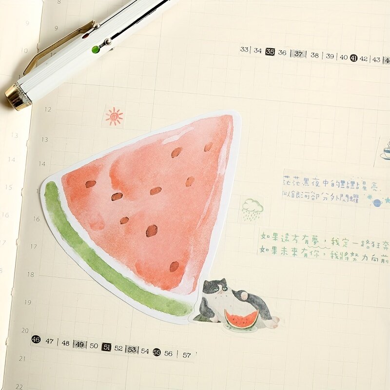 1 Vel Peer Perzik Citroen Watermeloen Memo Pad Voor Scrapbooking Diy Decoratief Materiaal Collage Journaling