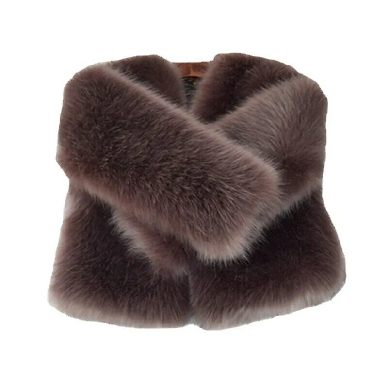 Manteau en fausse fourrure de renard pour femme, chaud et décontracté, sable de haricot, enge, automne et hiver, nouveau