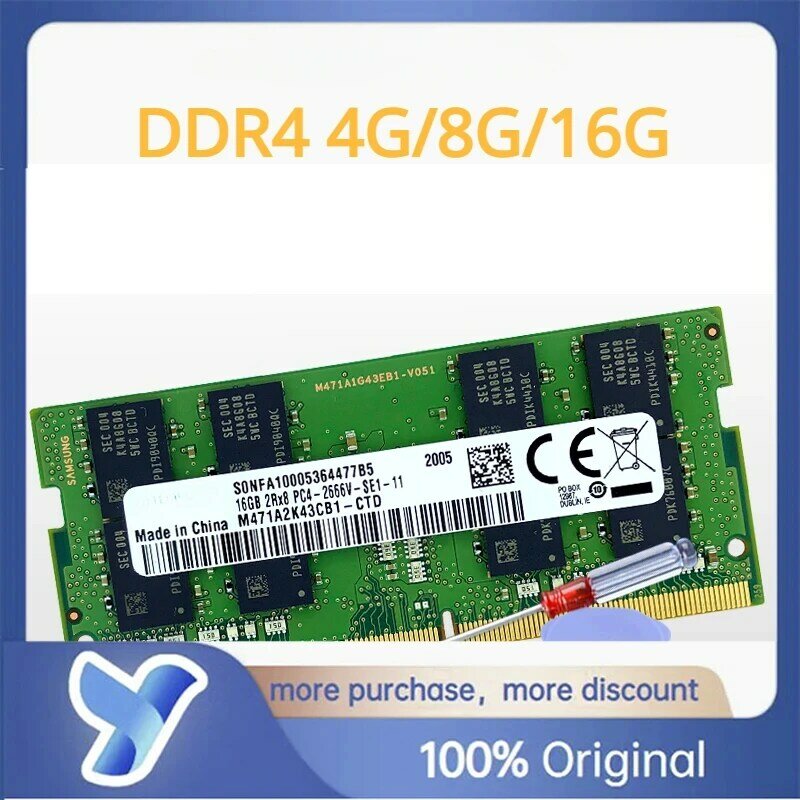 Samsung-RAM DDR4 original para desktop, 8GB, 4GB, 16GB, PC4, 2666Mhz, 3200Mhz, 288pin DIMM, 2400Mhz, novo