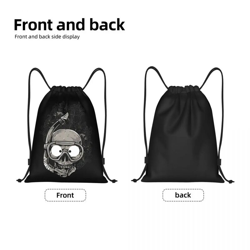 กระเป๋าเป้สะพายหลังแบบมีเชือกรูดสำหรับดำน้ำกระโหลกดำน้ำ tas GYM กีฬาสำหรับผู้หญิงผู้ชายกระเป๋าฝึกซ้อม