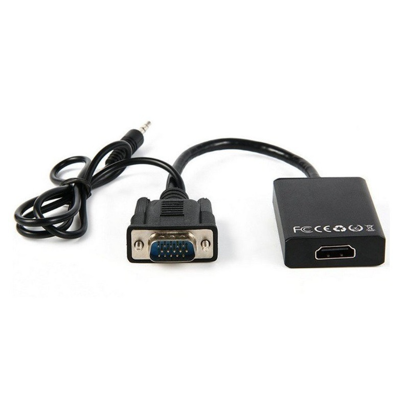 Adattatore compatibile da VGA a HDMI con cavo Audio per Computer convertitore maschio-femmina da Computer a TV con connessione Audio